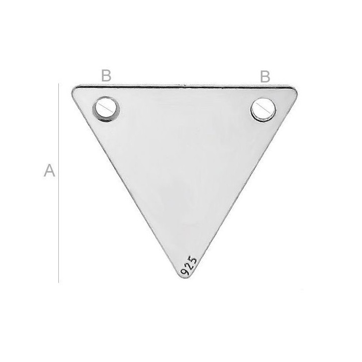 G1798 N Charm triunghi din argint cu 2 gauri 15mm 0.4mm-1 BUC - bijuterii personalizate din argint | simoshop