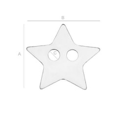 G1799- Charm steluta cu 2 gauri 11.70MM - 1 buc