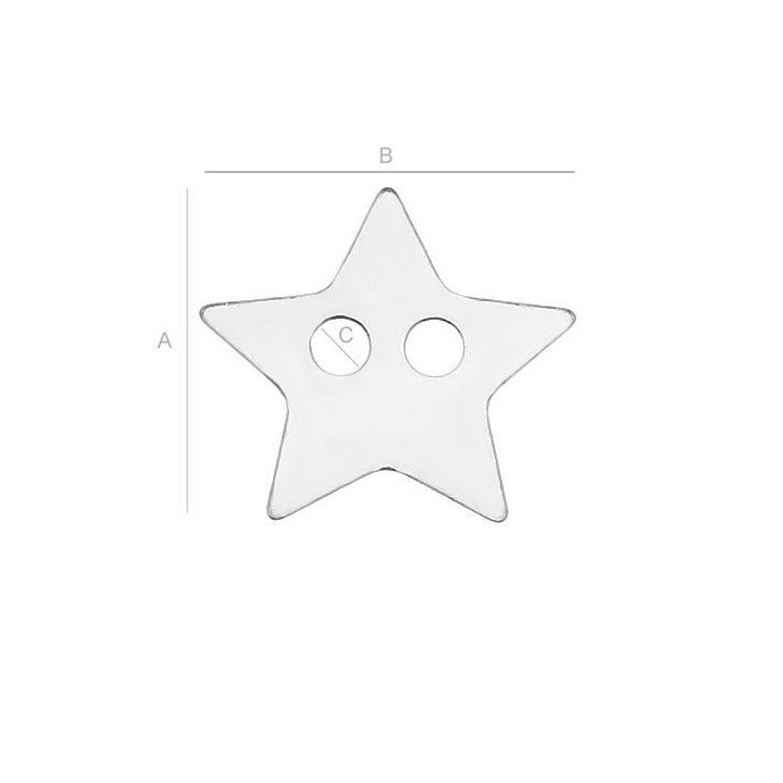 G1799- Charm steluta cu 2 gauri 11.70MM - 1 buc