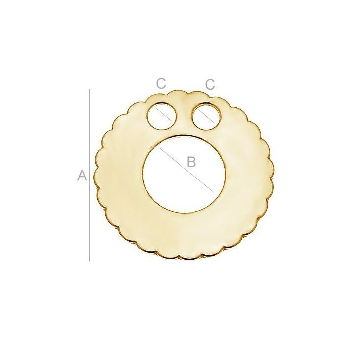 G1801-Charm argint cu 2 gauri 17MM-1 buc - bijuterii personalizate din argint | simoshop