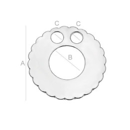 G1801-Charm argint cu 2 gauri 17MM-1 buc - bijuterii personalizate din argint | simoshop