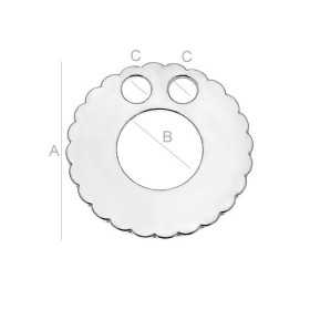 Charm rotund cadru cu margine florală argint 925, 17 mm