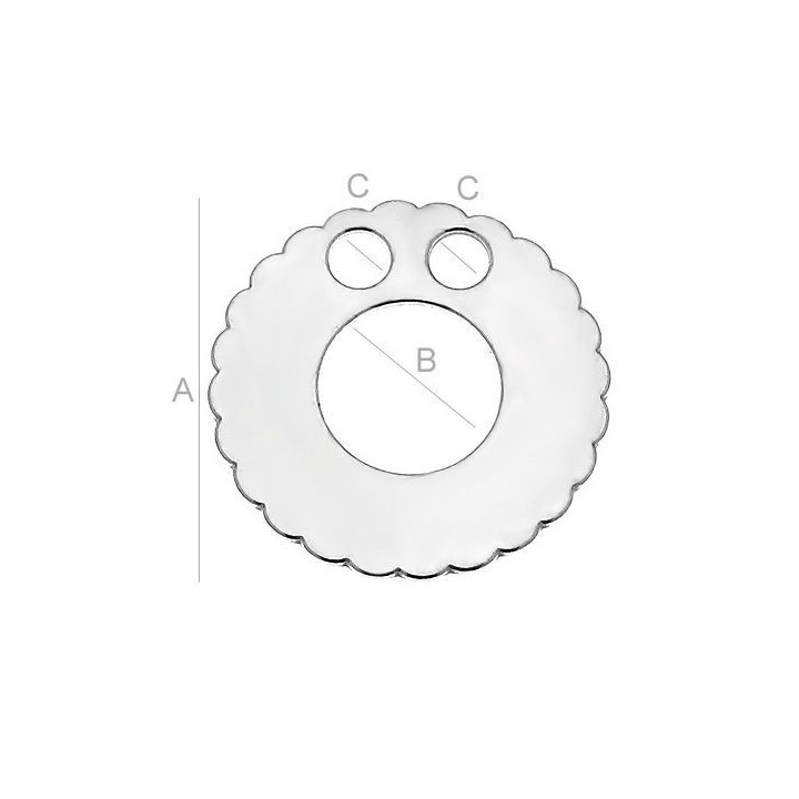 G1801-Charm argint cu 2 gauri 17MM-1 buc - bijuterii personalizate din argint | simoshop