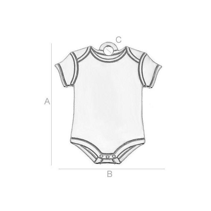 G1802-Charm argint body bebe 16x11MM-1buc
