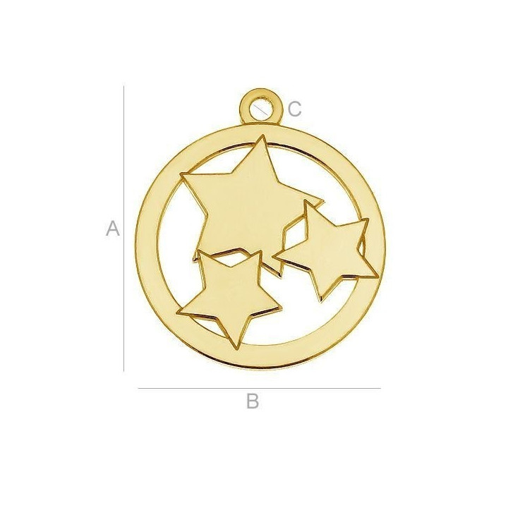 G1803-Charm Luna Soare argint 16MM 1 buc