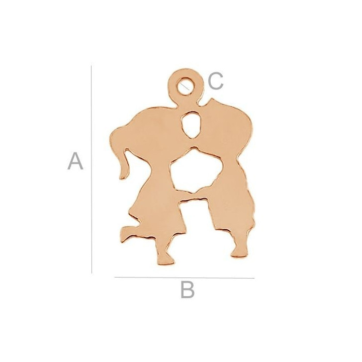 G1807-Charm Fetita si Baietel 17.80x12.60MM 1 buc