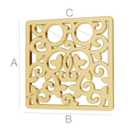 AU010-Patrat din aur 585 14k 12mm grosime 0.3mm - bijuterii personalizate din argint | simoshop
