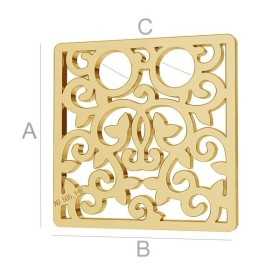 AU010-Patrat din aur 585 14k 12mm grosime 0.3mm - bijuterii personalizate din argint | simoshop