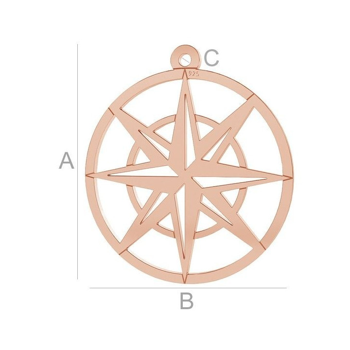 G0899-Charm Busola argint 925 19MM-1 buc