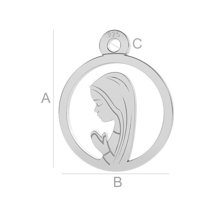 G0946-Charm "Rugaciune" argint 925 13MM, grosime 0.6mm -1 buc