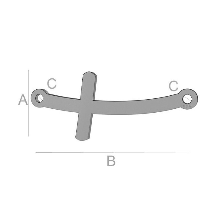 G0956-Link Cruce Argint 925 24.40MM