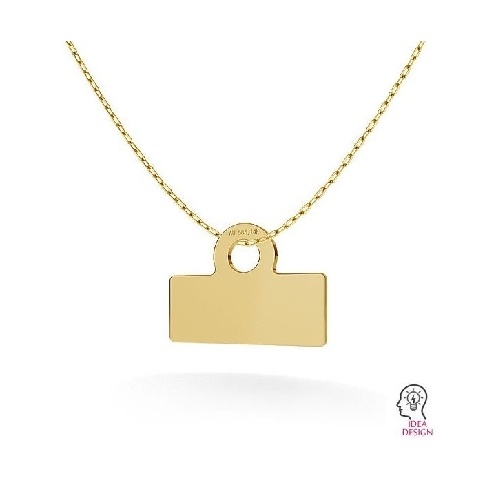 G1833-Pandantiv dreptunghi aur 14k 585 15MM-1buc