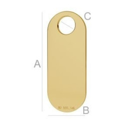 G1833-Pandantiv dreptunghi aur 14k 585 15MM-1buc