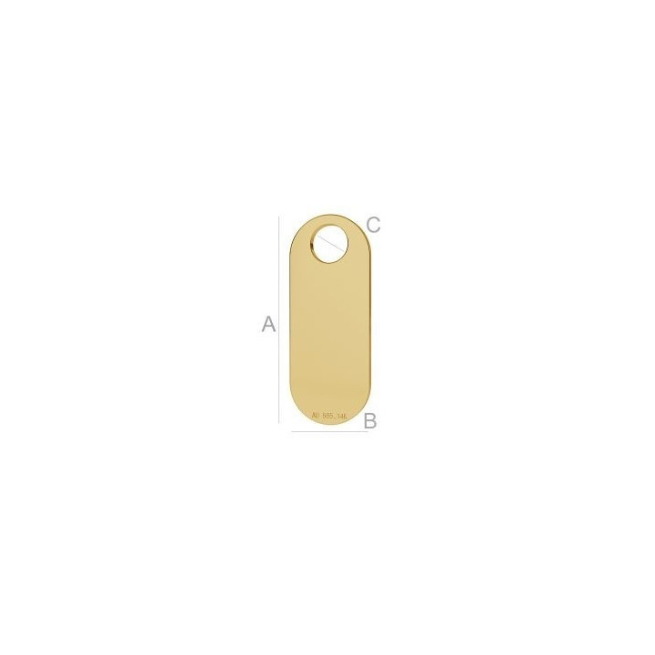 G1833-Pandantiv dreptunghi aur 14k 585 15MM-1buc