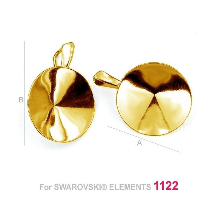G0324-Baza pandantiv Swarovski rivoli 16mm - bijuterii personalizate din argint | simoshop
