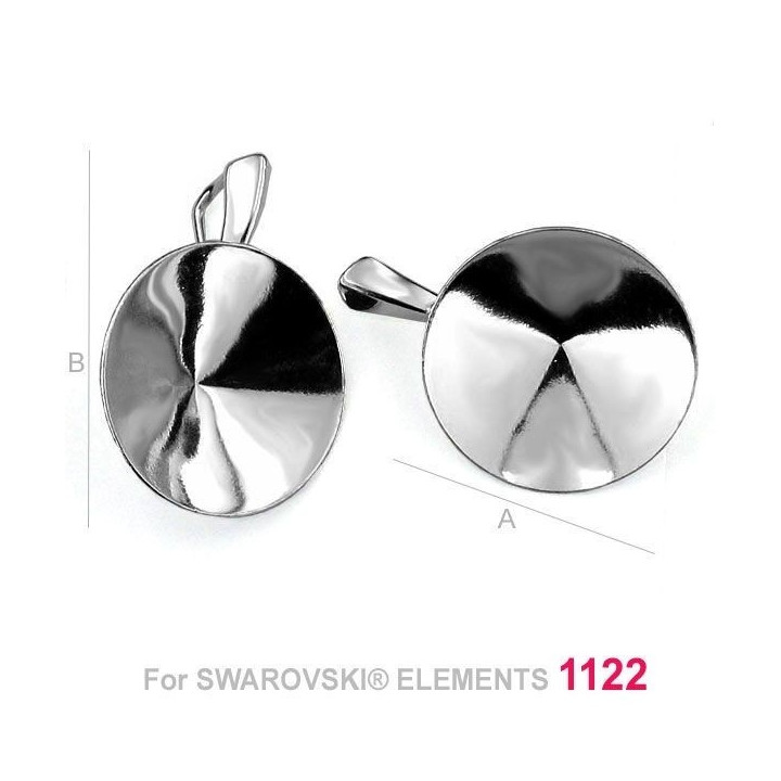 G0324-Baza pandantiv Swarovski rivoli 16mm - bijuterii personalizate din argint | simoshop