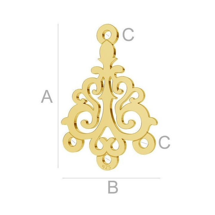 G0275-Chandelier argint 925 18x12mm 1 buc - bijuterii personalizate din argint | simoshop
