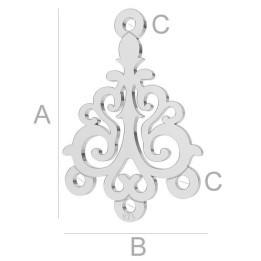 G0275-Chandelier argint 925 18x12mm 1 buc - bijuterii personalizate din argint | simoshop