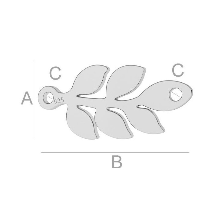 G1843-Link Argint 925 crenguta 16MM-1buc