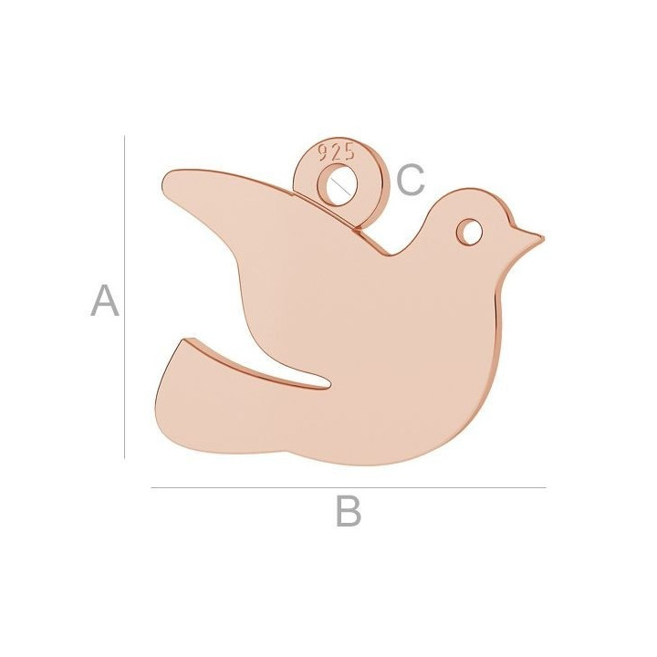 G0366-Charm porumbel argint 925 12.90MM-1buc