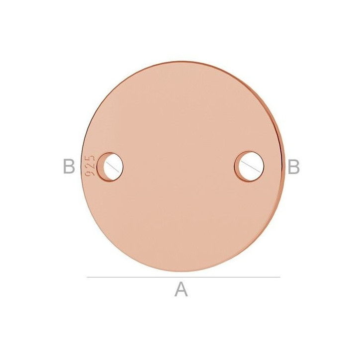 G1853-Charm argint 925 banut cu doua gauri 9mm-1buc