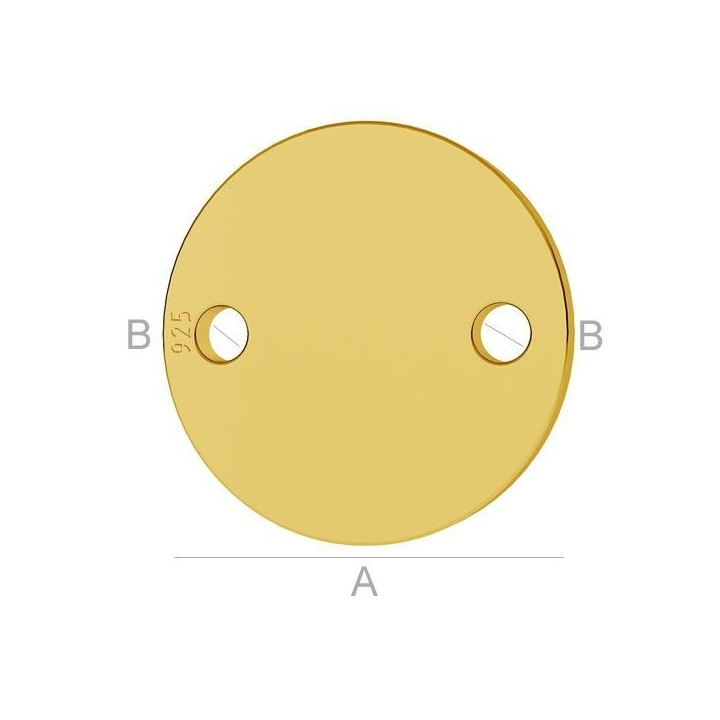 G1853-Charm argint 925 banut cu doua gauri 9mm-1buc