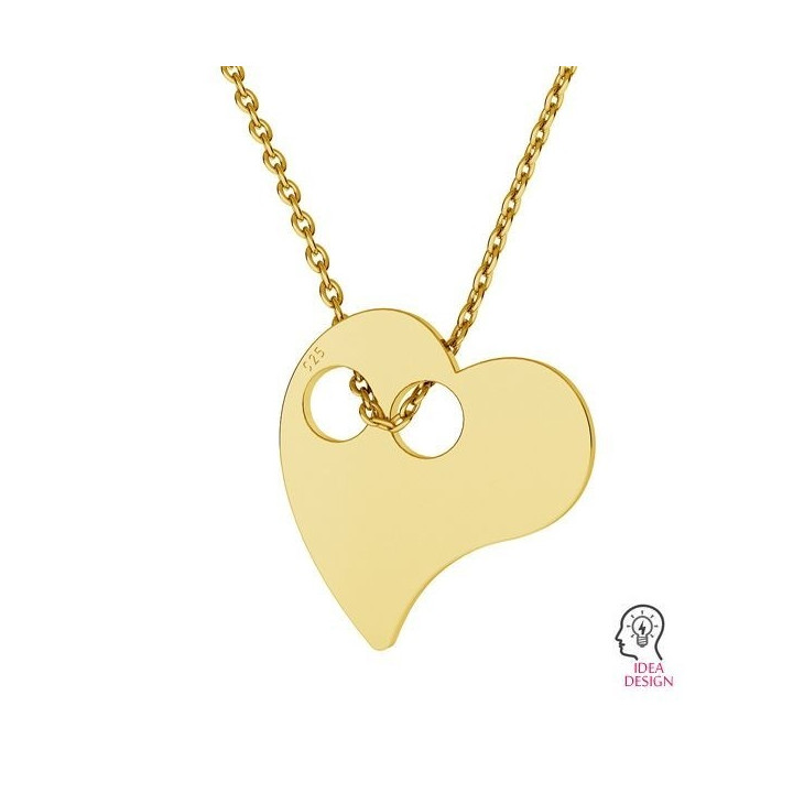 G1854-Charm argint 925 inimioara cu doua gauri-1buc
