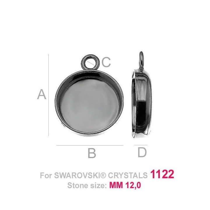 G1859-Baza pandant Swarovski Rivoli 1122 12MM-1buc