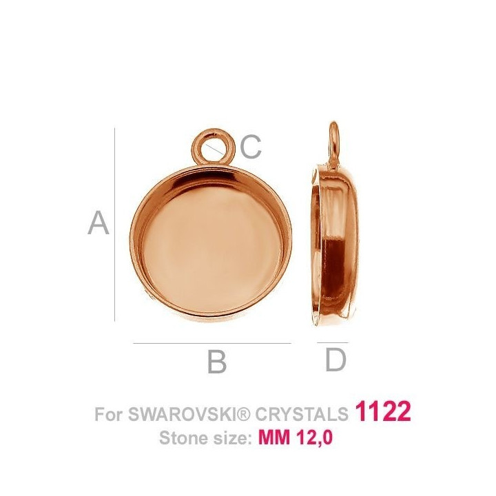 G1859-Baza pandant Swarovski Rivoli 1122 12MM-1buc