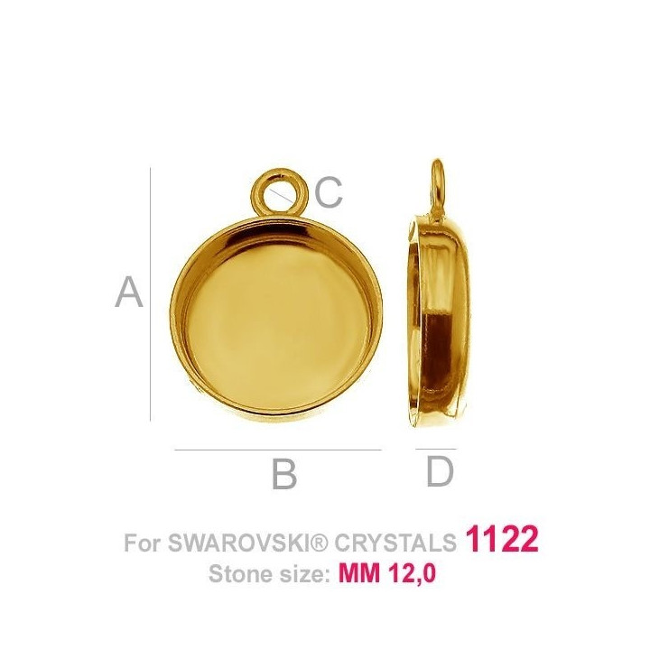 G1859-Baza pandant Swarovski Rivoli 1122 12MM-1buc