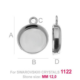 G1859-Baza pandant Swarovski Rivoli 1122 12MM-1buc