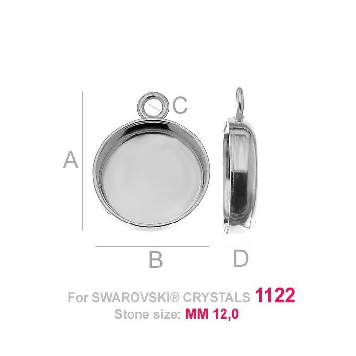 G1859-Baza pandant Swarovski Rivoli 1122 12MM-1buc