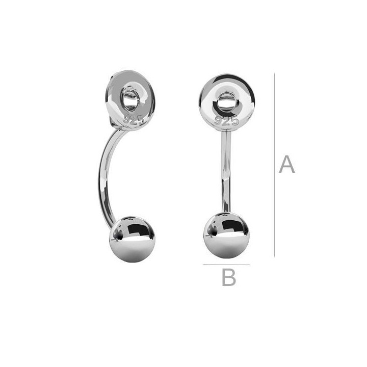 G1863-Dop Argint 925 5MM cu biluta 5MM-1buc