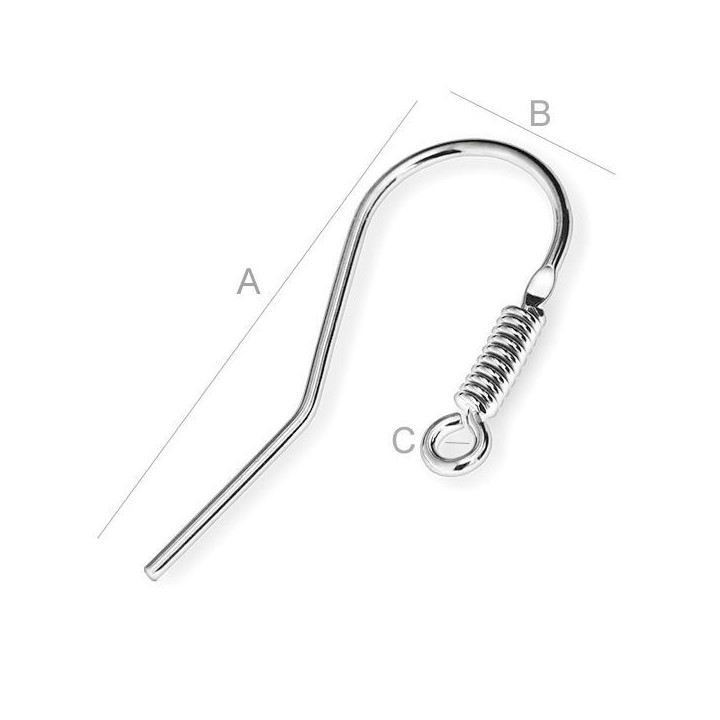 G0003-Ear wire open with coil 1 bucata - bijuterii personalizate din argint | simoshop