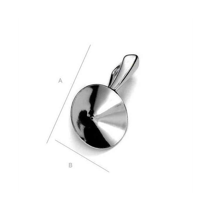 G0031-Baza pandantiv Swarovski Rivoli 12mm 1 bucata - bijuterii personalizate din argint | simoshop