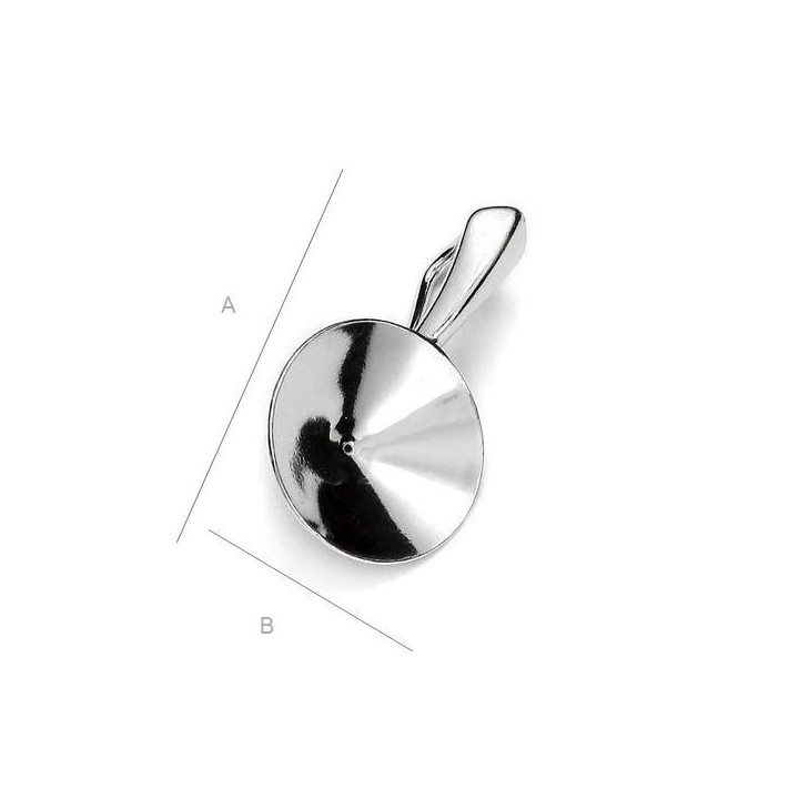 G0031-Baza pandantiv Swarovski Rivoli 12mm 1 bucata - bijuterii personalizate din argint | simoshop