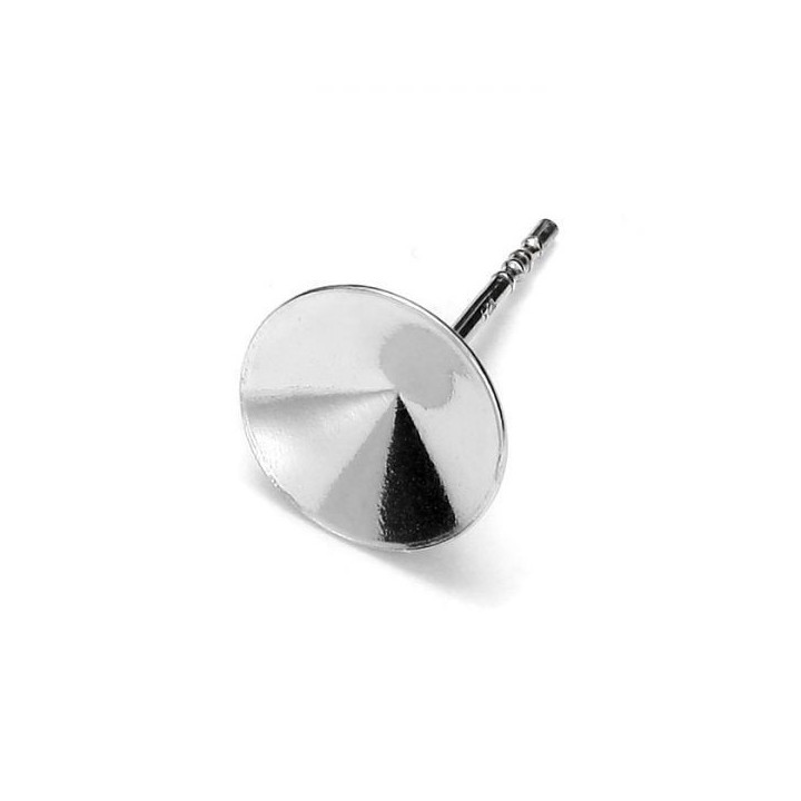 G0090-Tije cu platou pentru Swarovski Rivoli 8mm SS39 1 buc - bijuterii personalizate din argint | simoshop