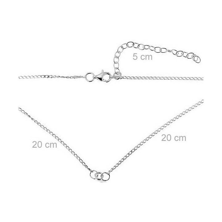 G1771-Lant Argint 925 simetric pentru link-uri 20+20cm-1buc