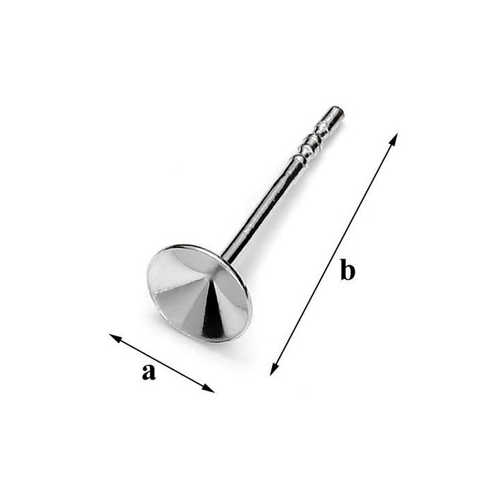 G0187-Tije cu platou pentru Swarovski Rivoli 6mm SS29 1 buc - bijuterii personalizate din argint | simoshop