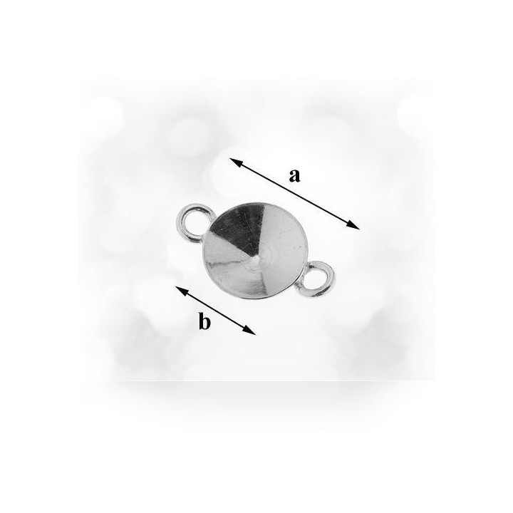 G0159-Link pentru swarovski rivoli 6mm 2 bucle 1 buc - bijuterii personalizate din argint | simoshop