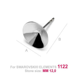 G0035-Tije pentru Swarovski Rivoli 12mm 1 bucata - bijuterii personalizate din argint | simoshop