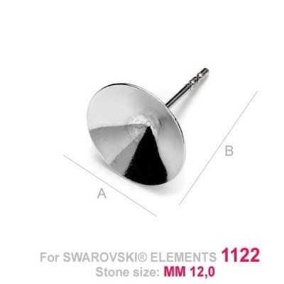 G0035-Tije pentru Swarovski Rivoli 12mm 1 bucata - bijuterii personalizate din argint | simoshop