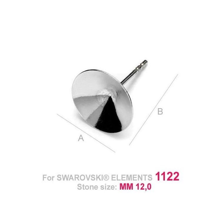 G0035-Tije pentru Swarovski Rivoli 12mm 1 bucata - bijuterii personalizate din argint | simoshop