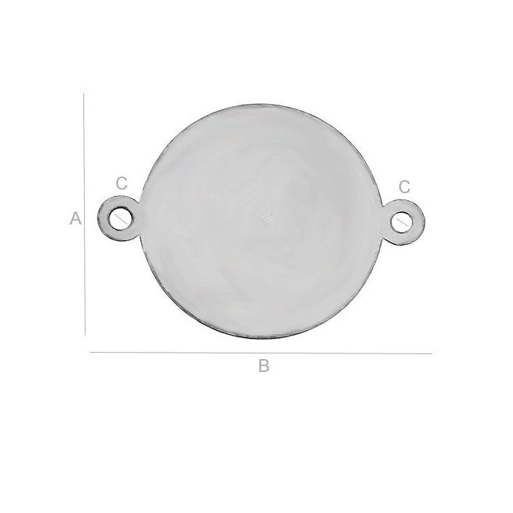 G0619-Link banut argint 14mm 0.5mm gauri 0.6mm