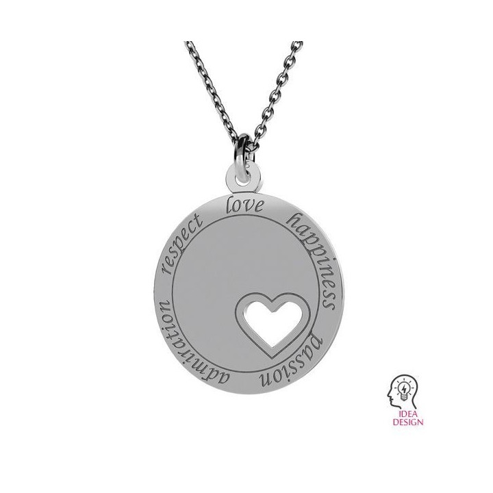 G1875-Charm argint 925 cu inimioara perforata 15MM-1 buc