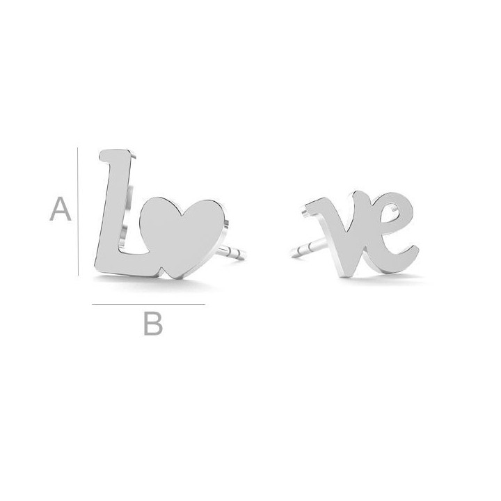 G1878-Cercei LOVE argint 925-Pereche
