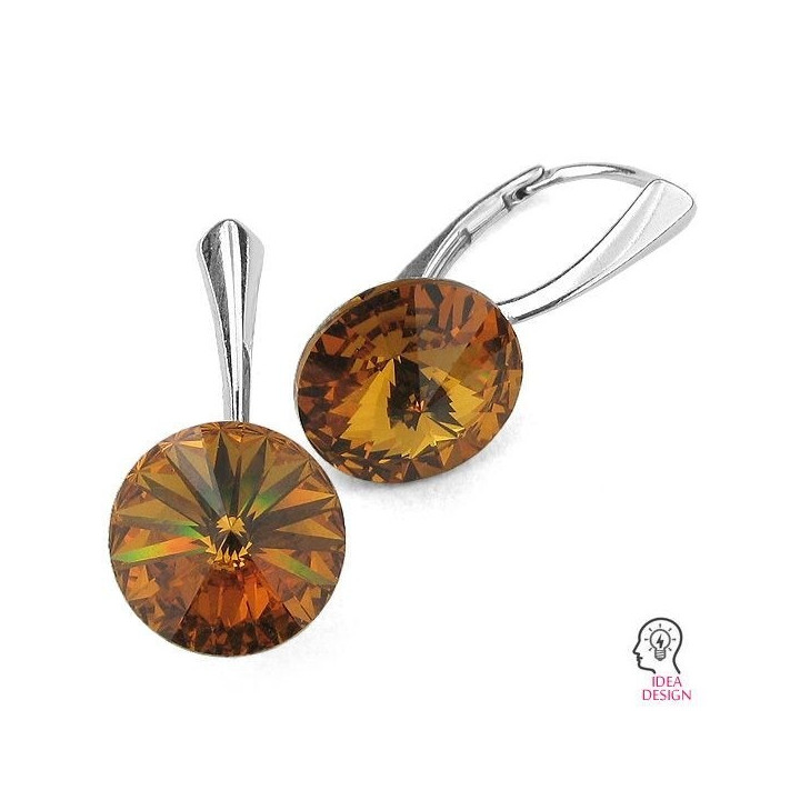G1885-Leverback Swarovski Rivoli SS47 11mm 1 bucata - bijuterii personalizate din argint | simoshop