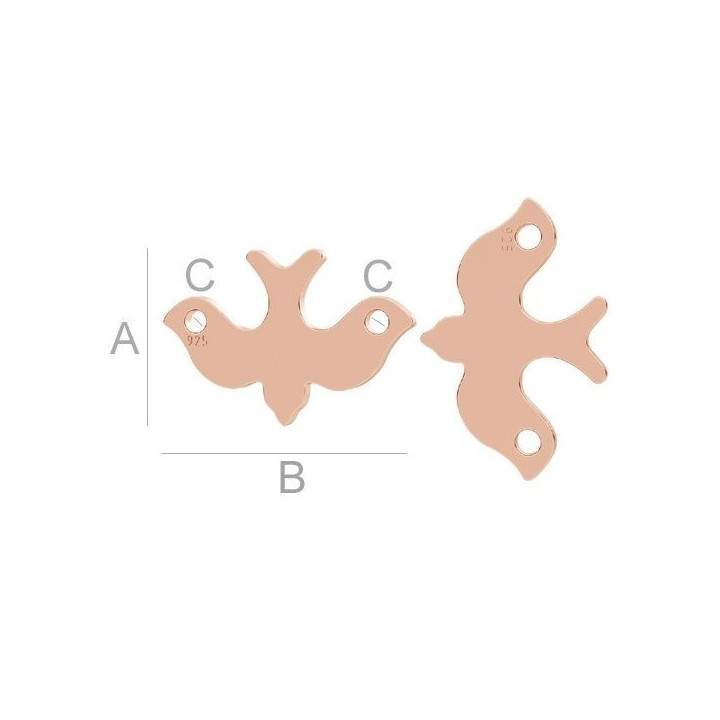 G1896-Link randunica Argint 925 13.50mm-1buc