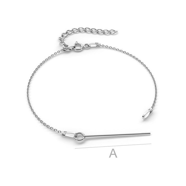 G1899-Bratara Argint 925 cu baza pentru Swarovski Bicone 5328-1 buc