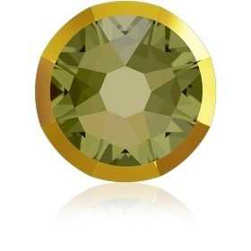P3531-Swarovski Elements 2088/I Khaki Dorado Z Foiled 7mm-1buc - bijuterii personalizate din argint | simoshop